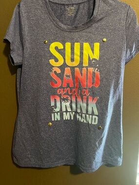 Hand crafted purple summer themed Graphic Tee